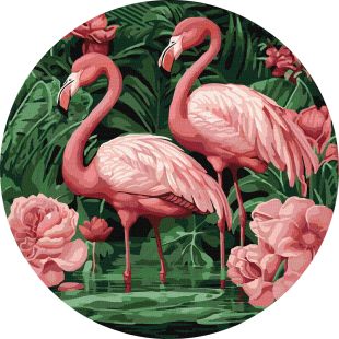 Malen nach Zahlen - Flamingos in Blumen ©art_selena_ua