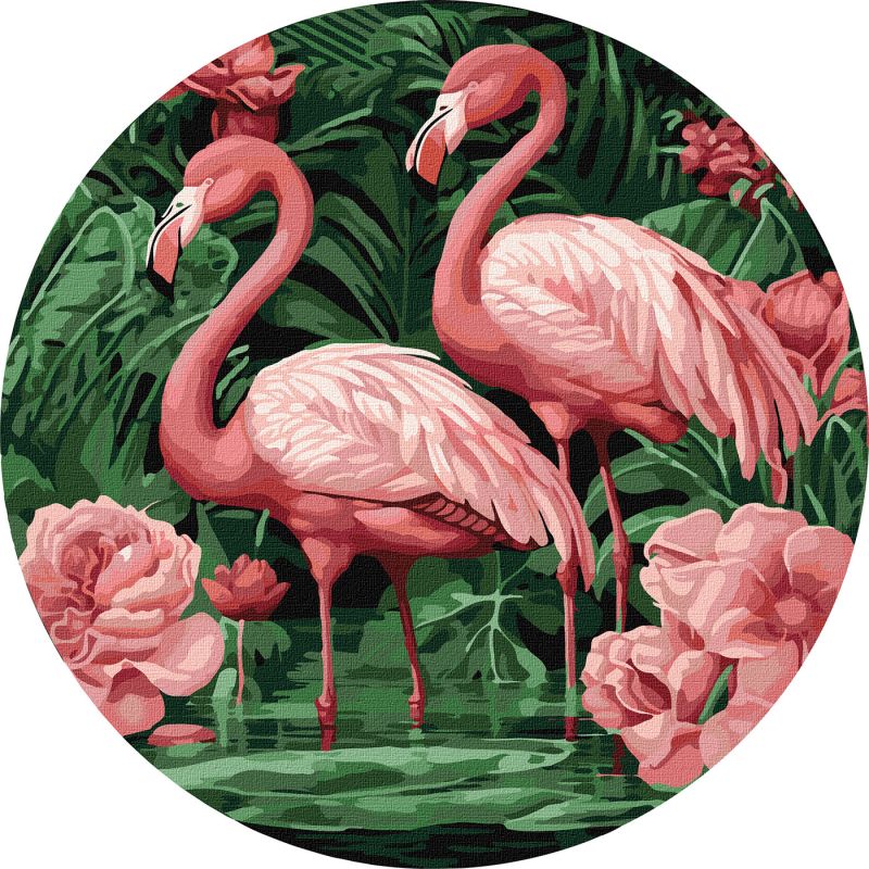 Malen nach Zahlen - Flamingos in Blumen ©art_selena_ua