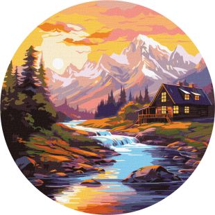 Malen nach Zahlen - Haus am Fluss ©art_selena_ua