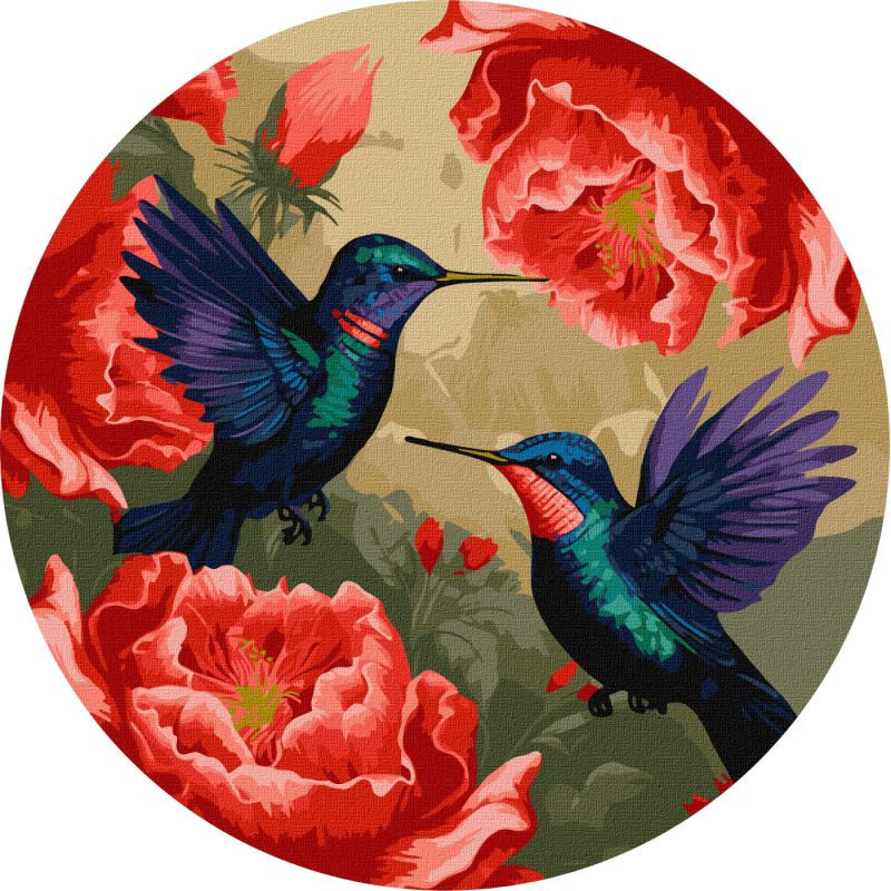 Malen nach Zahlen - Bunte Kolibris mit metallischen Farben ©art_selena_ua