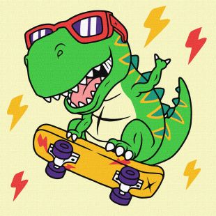 Malen nach Zahlen - Ein cooler Dinosaurier
