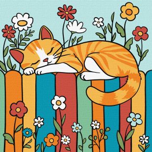 Malen nach Zahlen - Katze am Zaun ©art_selena_ua