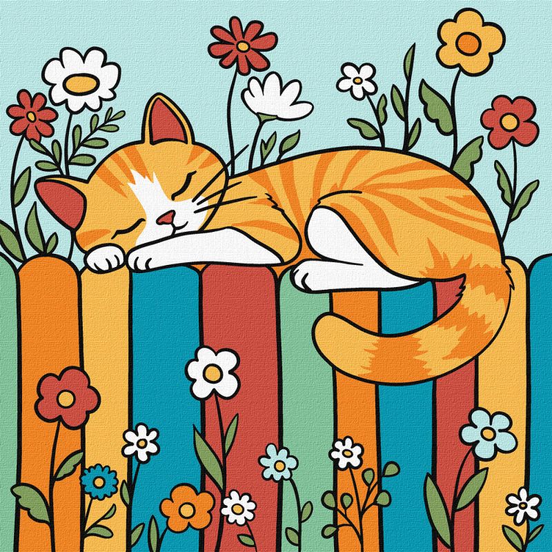 Painting by numbers - Cat on the fence ©art_selena_ua