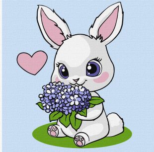 Malen nach Zahlen - Hase mit Hortensien ©art_selena_ua
