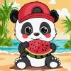 Malen nach Zahlen - Sommer. Panda mit einer Wassermelone ©art_selena_ua