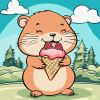 Malen nach Zahlen - Sommer. Hamster mit Eis ©art_selena_ua