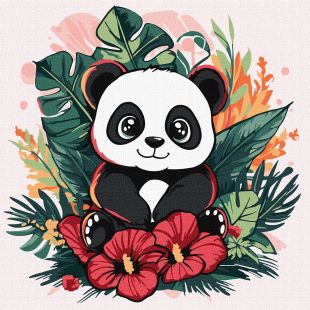 Malen nach Zahlen - Panda in den Tropen ©art_selena_ua
