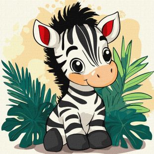 Malen nach Zahlen - Ein fröhliches Zebra ©art_selena_ua