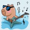 Malen nach Zahlen - Capybara-Rockstar