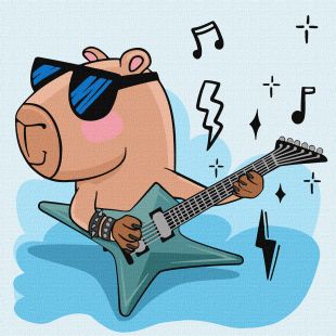 Malen nach Zahlen - Capybara-Rockstar