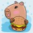 Painting by numbers - Capybara and burger