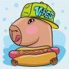 Painting by numbers - Capybara and hot dog