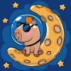 Painting by numbers - Capybara on the moon