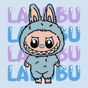 Malen nach Zahlen - Er ist Labubu ©art_selena_ua