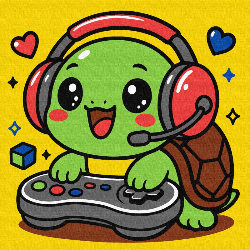 Malen nach Zahlen - Schildkröten-Gamer ©art_selena_ua