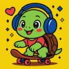 Painting by numbers - Turtle on a skateboard ©art_selena_ua