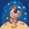 Painting by numbers - Capybara in space