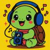 Malen nach Zahlen - Eine Schildkröte hört Musik ©art_selena_ua
