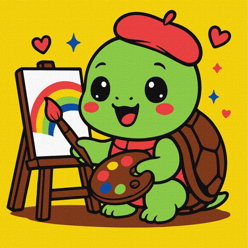 Malen nach Zahlen - Schildkröten-Künstler ©art_selena_ua