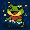 Malen nach Zahlen - Frosch mit Klavier ©art_selena_ua