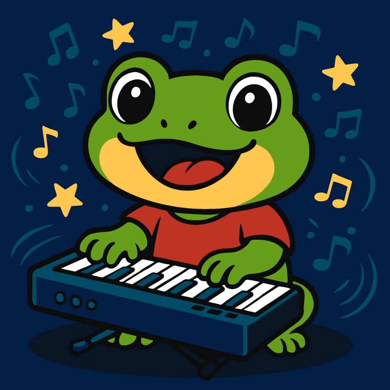 Malen nach Zahlen - Frosch mit Klavier ©art_selena_ua