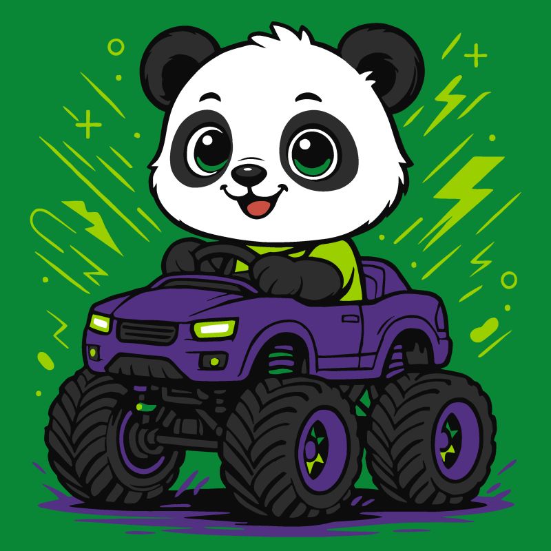 Malen nach Zahlen - Panda auf einem Auto ©art_selena_ua