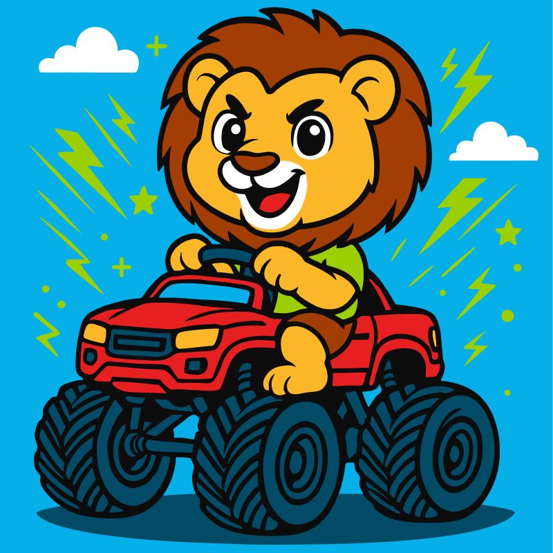 Malen nach Zahlen - Löwe auf einem Auto ©art_selena_ua