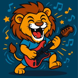 Malen nach Zahlen - Löwe mit Gitarre ©art_selena_ua