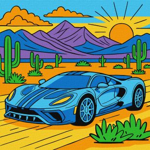Malen nach Zahlen - Auto in der Wüste ©art_selena_ua