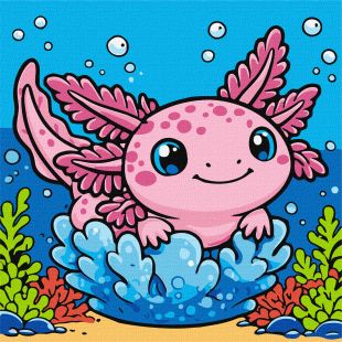 Malen nach Zahlen - Fröhlicher Axolotl ©art_selena_ua