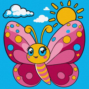 Malen nach Zahlen - Fröhlicher Schmetterling ©art_selena_ua