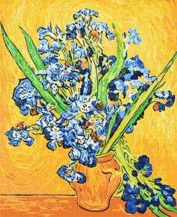Malen nach Zahlen - Schwertlilien in einer Vase. Van Gogh