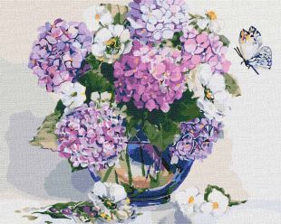Malen nach Zahlen - Wunderschöne Hortensie