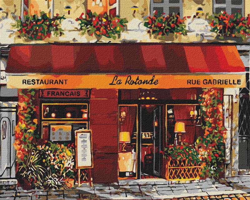 Malen nach Zahlen - Ein helles Restaurant