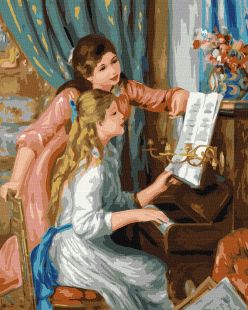 Malen nach Zahlen - Zwei Mädchen am Klavier ©Pierre-Auguste Renoir