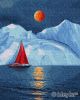 Malen nach Zahlen - Rotes Segelboot