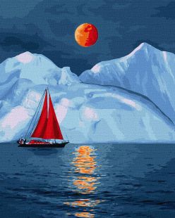 Malen nach Zahlen - Rotes Segelboot