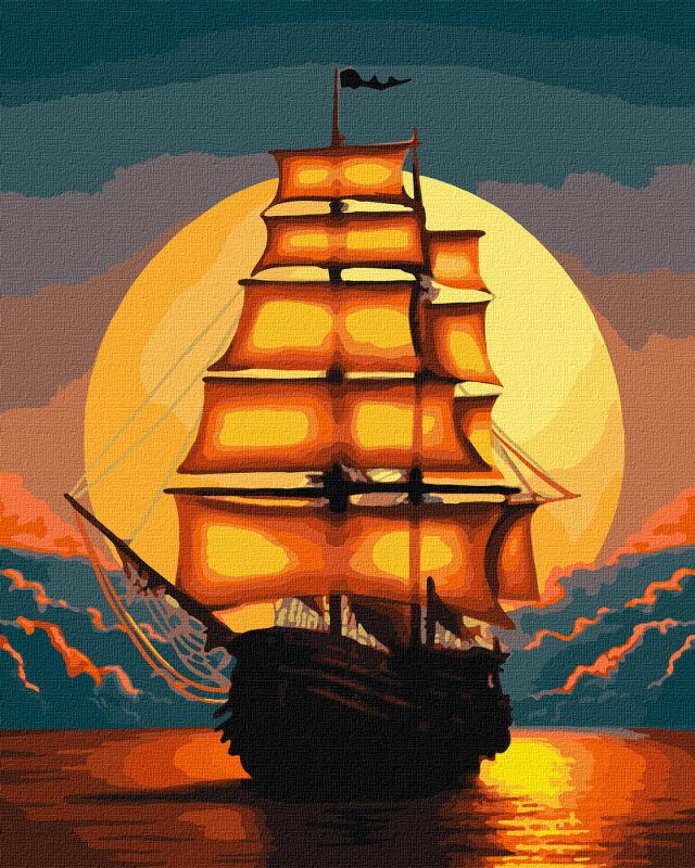 Malen nach Zahlen - Orangefarbene Segel ©art_selena_ua