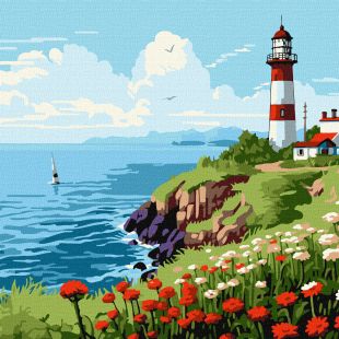 Malen nach Zahlen - Ein Leuchtturm am Horizont ©art_selena_ua