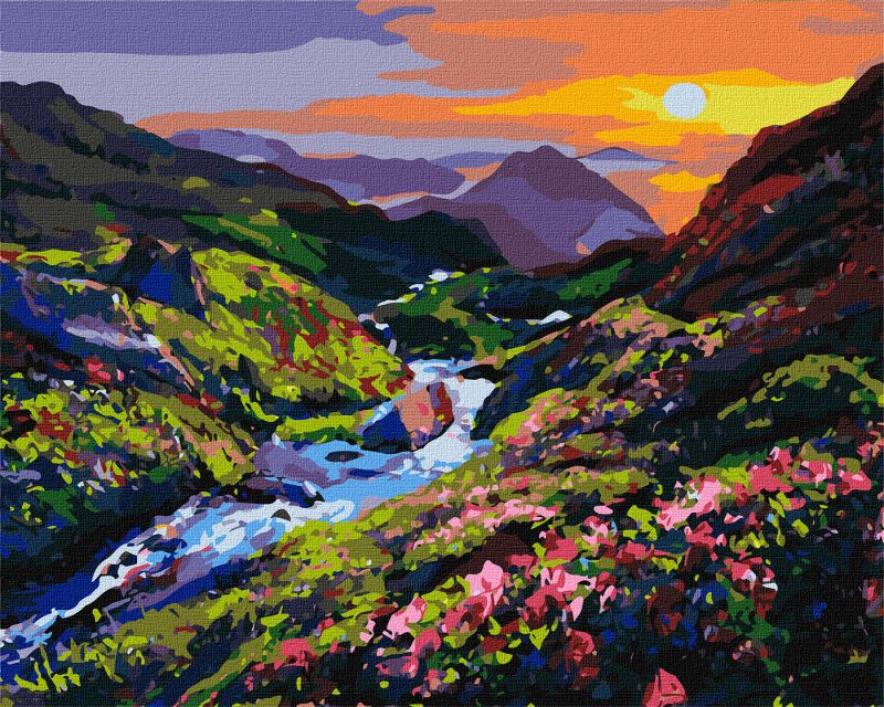 Painting by numbers - Sunrise in the mountains ©Bohdan Saliy