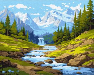 Malen nach Zahlen - Bach in den Bergen ©art_selena_ua