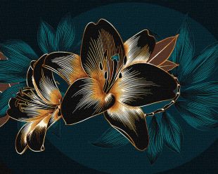Malen nach Zahlen - Üppige Lilien