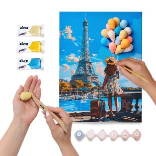 Malen nach Zahlen mit Farben und luftgetrocknetem TonGrüße aus Paris ©art_selena_ua
