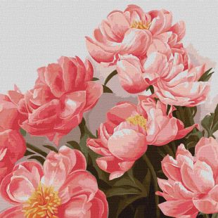 Malen nach Zahlen - Blumenstrauß aus rosa Pfingstrosen ©ArtAlekhina