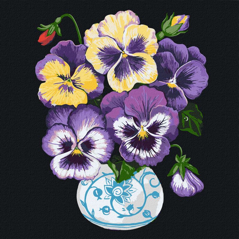 Painting by numbers - Pansies ©kovtun_olga_art