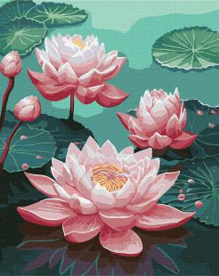 Malen nach Zahlen - Rosa Lilien ©art_selena_ua