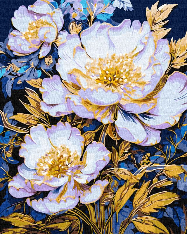 Malen nach Zahlen - Elegante Blumen mit metallischen Farben Extra ©victoria_art___
