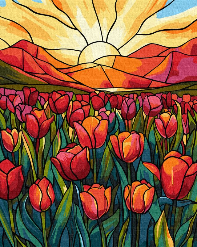 Painting by numbers - A field of tulips ©art_selena_ua
