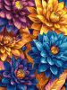 Malen nach Zahlen - Leuchtende Dahlien mit extra Metallic-Farben ©art_selena_ua