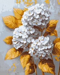 Malen nach Zahlen - Goldene Hortensie mit extra Metallic-Farben ©victoria_art___
